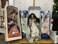 (4) LARGE PORCELAIN DOLLS