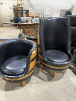 Four bourbon barrel chairs