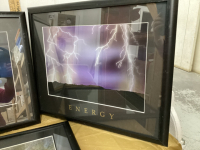(3) FRAMED PICTURES - "FOOTPRINTS", "VISION", "ENERGY"