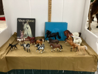 COLLECTION OF TOY HORSES & (2) BOOKS