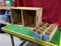 WOOD CRATE WITH SMALL STORAGE ORGANIZERS