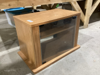 SMALL TV STAND ONE GLASS DOOR