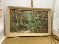 "FOREST" PICTURE W/OAK FRAME