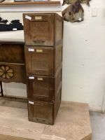 (4) S.M.C. ANTIQUE STACKING WOOD FILING CABINETS