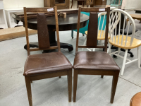 2 WOODEN SIDE CHAIRS