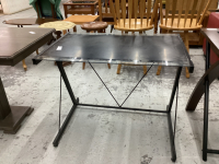 GLASS TOP DESK & METAL FRAME