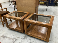 PAIR OF END TABLES