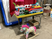 SHELF #16 - ROCKING HORSE ICE CREAM CART, BARN, TRACTOR, BUS, CAR TRANSPORT