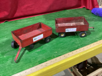 2 ERTL METAL RED WAGONS