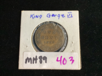 CANADA 1909 KING GEORGE VI ONE CENT COIN