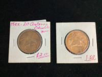 (2) MEXICO 1964 20 CENTAVOS COINS