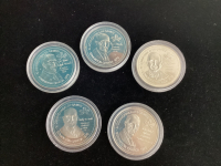 (5) COMMONWEALTH GAME TOKENS - 1978