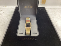 ADOLFO QUARTZ WATCH - W/ JEWEL AT TOP