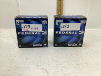 (50) LIVE ROUNDS FEDERAL "TOP GUN" CLAY TARGET SHOT SHELLS 12 GA 2 3/4" ...7 1/2 SHOT...