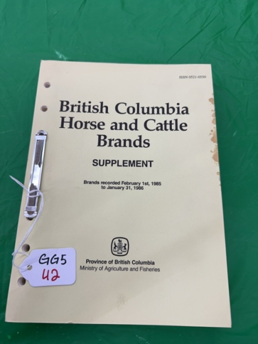 British Columbia horse and cattle brands supplement