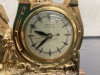 ELECTRIC "COWBOY" CLOCK ON PLASTIC BASE - BRASS COLORED METAL - 2