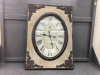 LARGE WALL CLOCK - WOOD FRAME WITH METAL OVAL