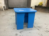 BLUE PAINTED WOOD STOOL