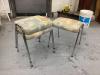 (3) STACKING STOOLS - CUSHIONED - 2