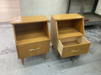 (2) VINTAGE SIDE TABLES W/ DRAWERS