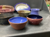 COLLECTION OF POTTERY ITEMS - BOWLS, MUG, PLATTERS - 2