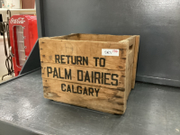 VINTAGE WOOD MILK CRATE - PALM DAIRIES