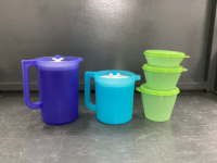 NEW TUPPERWARE - (2) PITCHERS, (3) BOWLS