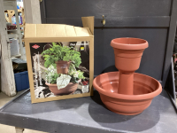 PLASTIC TERRA COTTA COLOURED TIERED PLANTER