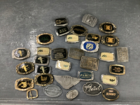 VARIOUS METAL/PEWTER BELT BUCKLES