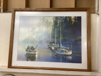 LARGE FRAMED SAILBOAT PRINT