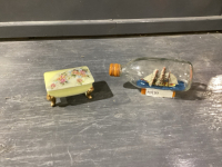 SHIP IN A BOTTLE + TRINKET BOX