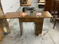 VINTAGE SEWING MACHINE BUILT-IN TABLE - DOMESTIC