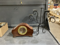 FORESTVILLE MANTLE CLOCK + CANDLE HOLDER