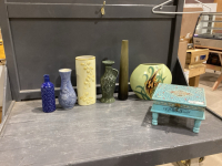 DECORATIVE VASES + RAISED STORAGE TRINKET BOX