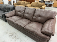 Brown leather sofa