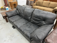 Black leather sofa