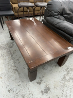 Heavy plank style coffee table