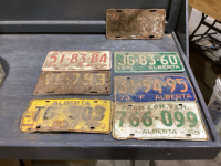 LICENSE PLATES - ASSORTED IN OLD BUCKET