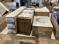 DODGE PARTS - BOXES OF SHOCKS, WHEEL HUBS, ACCUMMULATOR, BLOWER MOTOR FAN