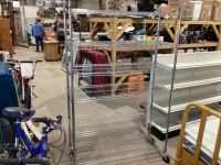 SILVER METAL ROLLING RACK