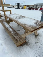 Wooden picnic table