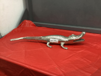 SILVER COLORED METAL CROCODILE