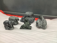 (5) SOAPSTONE CARVINGS - WOLF ORIGINALS