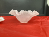 (2) FLUTED BOWLS - (1) LUMINESCENT PINK, (1) SMALL WHITE - 4