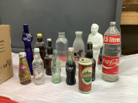 COLLECTOR BOTTLES, PLASTIC COLONEL SANDERS, BEER CAN