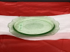 GREEN DEPRESSION GLASS PLATTER-GLOWS UNDER BLACK LIGHT - URANIUM GLASS?