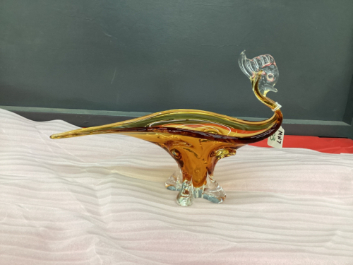HEAVY GLASS AMBER BIRD