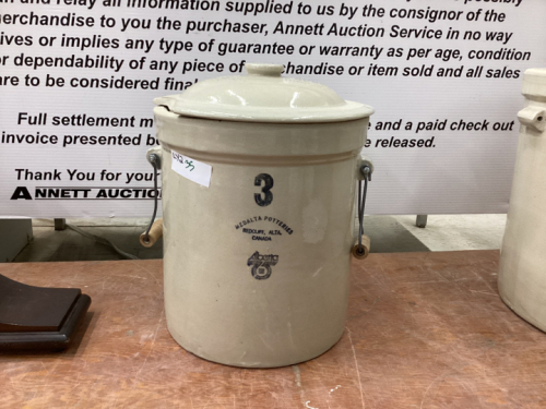 MEDALTA REDCLIFF 75TH ALBERTA CROCK WITH LID - 3 GALLON