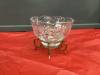 CRYSTAL BOWL ON BRASS STAND