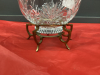 CRYSTAL BOWL ON BRASS STAND - 2